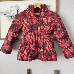 H&M girls floral puffer jacket 4/5